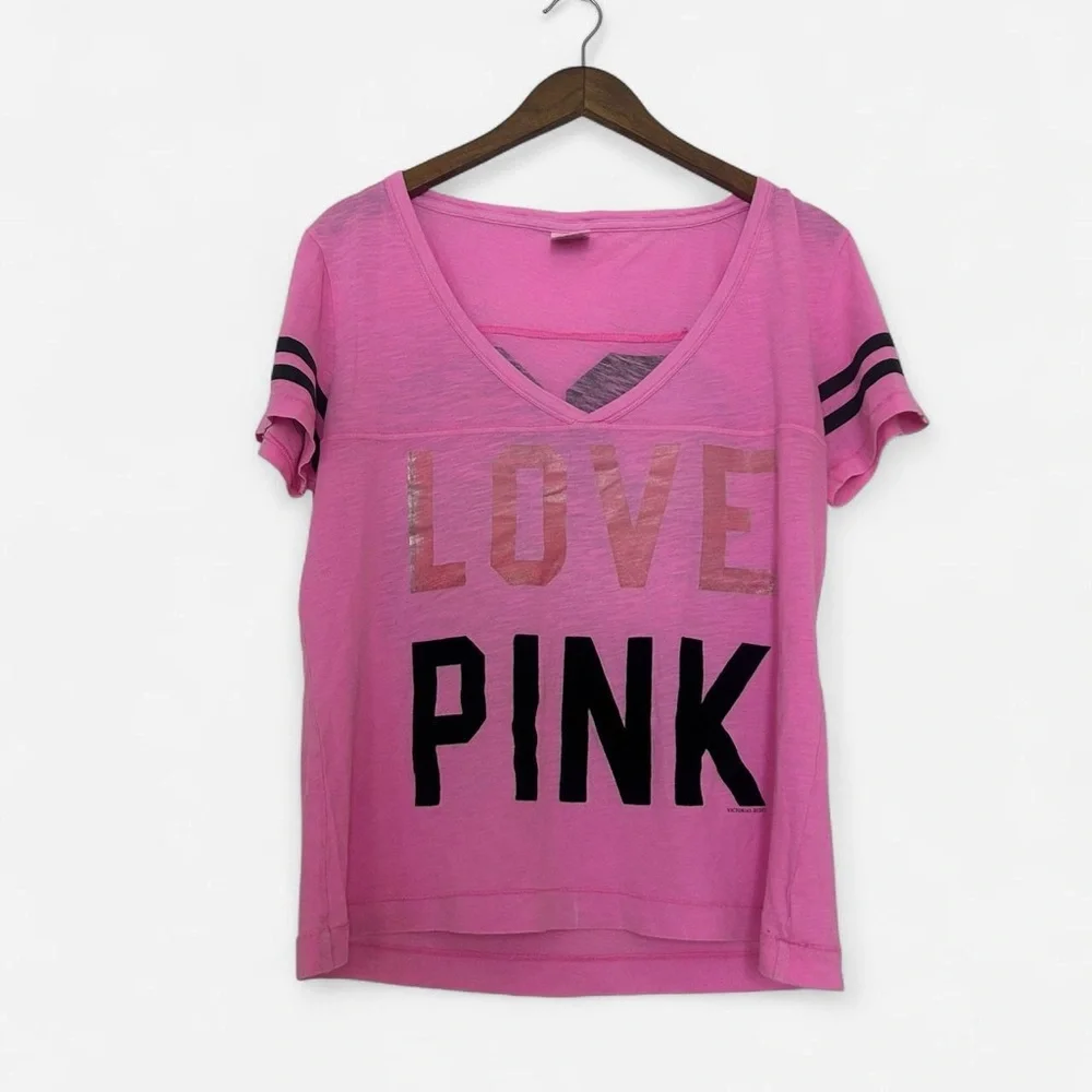 PINK V-Neck Loungewear - Picture 1 of 4